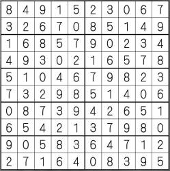 １０×１０枠無料数独問題集　数独解答