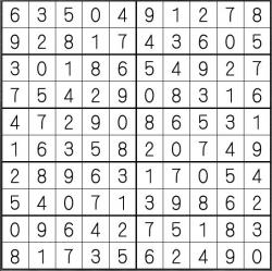 無料数独問題集　１０枠中級レベル数独問題　解答　