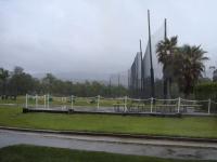 雨のゴルフ場