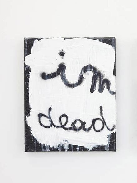 im dead, airbrush and acrylic on canvas, 24 x 30 cm