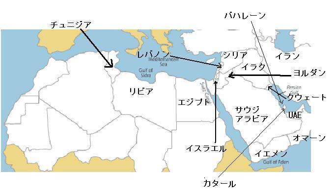 中東北アフリカ地図